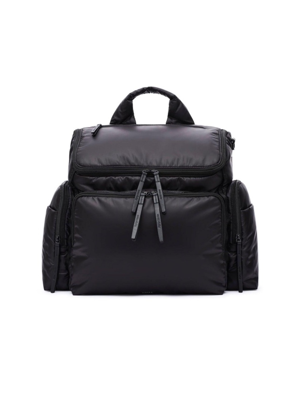 Caraa Baby Bag Large Black Nylon Diaper Backpack Crossbody Organizer